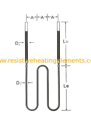 W kształcie MoSi2 Element grzewczy 220V 380V Moly Disilicide dla pieca próżniowego